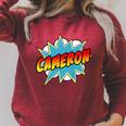 Kids Boys Cameron Comic Book Superhero Name Raglan Sleeve Sweatshirt Heather Dust