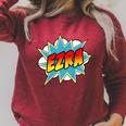 Kids Boys Ezra Comic Book Superhero Name Raglan Sleeve Sweatshirt Heather Dust