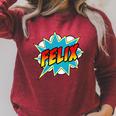 Kids Boys Felix Comic Book Superhero Name Raglan Sleeve Sweatshirt Heather Dust