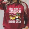 Kids Boys Girls Reptile Read Books Pet Leopard Gecko Lover Raglan Sleeve Sweatshirt Heather Dust