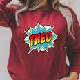 Kids Boys Theo Comic Book Superhero Name Raglan Sleeve Sweatshirt Heather Dust