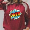 Kids Boys Owen Comic Book Superhero Name Raglan Sleeve Sweatshirt Heather Dust