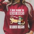 Kids Tiny Dinosaur Read Books & Pet My Bearded Dragon Lover Raglan Sleeve Sweatshirt Heather Dust