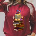Kittens Cats Tea Party And Books Raglan Sleeve Sweatshirt Heather Dust