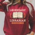 Legendary Librarian Established 1972 Library Book Birthday Raglan Sleeve Sweatshirt Heather Dust