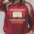 Legendary Librarian Established 1973 Library Book Birthday Raglan Sleeve Sweatshirt Heather Dust