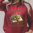 Let Books Bloom In The Garden Of Your Mind Floral Raglan Sleeve Sweatshirt Heather Dust
