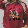 Let Me Read In Peace Halloween Reading Book Lover Raglan Sleeve Sweatshirt Heather Dust Let Me Read In Peace Halloween Reading Book Lover Raglan Sleeve Sweatshirt Heather Dust