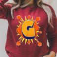 Letter G Initial Comic Book Vintage Matching Family Fun Raglan Sleeve Sweatshirt Heather Dust