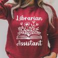 Librarian Assistant Cute Floral Book Reader For Women Raglan Sleeve Sweatshirt Heather Dust