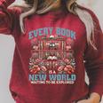Librarian Bookworm Library Day Reading Books Raglan Sleeve Sweatshirt Heather Dust
