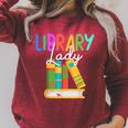 Librarian Library Lady Reading Bookworm Books Lover Raglan Sleeve Sweatshirt Heather Dust