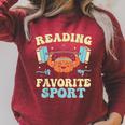 Librarian Reading Is My Favorite Sport Book Lover Raglan Sleeve Sweatshirt Heather Dust