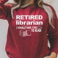 Librarian Retirement Party Retired Book Lover Raglan Sleeve Sweatshirt Heather Dust