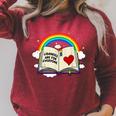 Libraries Are For Everyone Book Ally Gay Pride LGBTQ Month Raglan Sleeve Sweatshirt Heather Dust
