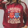 Libraries Are For Everyone Librarians Banned Book Lovers Raglan Sleeve Sweatshirt Heather Dust Libraries Are For Everyone Librarians Banned Book Lovers Raglan Sleeve Sweatshirt Heather Dust