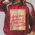 Library Card Buy Me Books And Tell Me I'm Pretty Pink Raglan Sleeve Sweatshirt Heather Dust