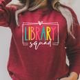 Library Squad Book Lover Librarian Worker Reading Women Men Raglan Sleeve Sweatshirt Heather Dust