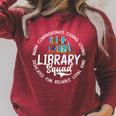 Library Squad School Librarian Books Lover Books Collectors Raglan Sleeve Sweatshirt Heather Dust