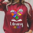 Library Squad School Librarian Bookworm Book Lover Teacher For Men Women Kids Raglan Sleeve Sweatshirt Heather Dust