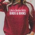 Life Is Better With Birds & Books Raglan Sleeve Sweatshirt Heather Dust