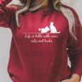 Life Is Better With Books Cats And Wine- Shirt And Outfits Raglan Sleeve Sweatshirt Heather Dust Life Is Better With Books Cats And Wine- Shirt And Outfits Raglan Sleeve Sweatshirt Heather Dust
