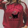 Life Is Better With Coffee Cat And Books Cat Sayings For Men Women Girls Kids Raglan Sleeve Sweatshirt Heather Dust Life Is Better With Coffee Cat And Books Cat Sayings For Men Women Girls Kids Raglan Sleeve Sweatshirt Heather Dust
