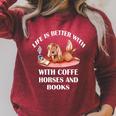 Life Is Better With Coffee Horses And Books Raglan Sleeve Sweatshirt Heather Dust Life Is Better With Coffee Horses And Books Raglan Sleeve Sweatshirt Heather Dust