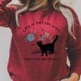 Life Is Better With Yarn Cats And Books Premium Tri-Blend Raglan Sleeve Sweatshirt Heather Dust Life Is Better With Yarn Cats And Books Premium Tri-Blend Raglan Sleeve Sweatshirt Heather Dust