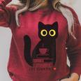 Life Essentials Witty Grungy Noisy Book Tea And Cat Raglan Sleeve Sweatshirt Heather Dust
