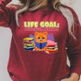 Life Goals Read All The Books I Book Worm I Book Lover Raglan Sleeve Sweatshirt Heather Dust