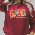 Life Isn't All Running And Reading Book Lover Runner Premium Tri-Blend Raglan Sleeve Sweatshirt Heather Dust