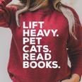 Lift Heavy Pet Cats Read Books Gym Workout Weight Lifter Raglan Sleeve Sweatshirt Heather Dust Lift Heavy Pet Cats Read Books Gym Workout Weight Lifter Raglan Sleeve Sweatshirt Heather Dust