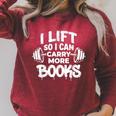 Lift So I Can Carry More Books Book Lover Gym Fitness Raglan Sleeve Sweatshirt Heather Dust