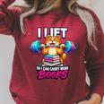 I Lift So I Can Carry More Books Bookish Fitness Humor Premium Tri-Blend Raglan Sleeve Sweatshirt Heather Dust