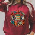 Lift So I Can Carry More Books Bookworm Retro Raglan Sleeve Sweatshirt Heather Dust
