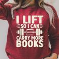 I Lift So I Can Carry More Books Gym Weightlifting Raglan Sleeve Sweatshirt Heather Dust I Lift So I Can Carry More Books Gym Weightlifting Raglan Sleeve Sweatshirt Heather Dust
