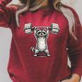 I Lift So I Can Carry More Books Raccoon Reader Workout Raglan Sleeve Sweatshirt Heather Dust