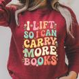 I Lift So I Can Carry More Books Raglan Sleeve Sweatshirt Heather Dust I Lift So I Can Carry More Books Raglan Sleeve Sweatshirt Heather Dust