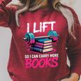 I Lift So I Can Carry More Books Reader Gym Book Lover Raglan Sleeve Sweatshirt Heather Dust