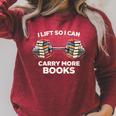 Lift So I Can Carry More Books Readers Retro Books Barbell Raglan Sleeve Sweatshirt Heather Dust