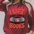 Lift So I Can Carry More Books Reading Lovers Reader Workout Premium Tri-Blend Raglan Sleeve Sweatshirt Heather Dust