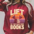 Lift So I Can Carry More Books Reading Lovers Reader Workout Raglan Sleeve Sweatshirt Heather Dust Lift So I Can Carry More Books Reading Lovers Reader Workout Raglan Sleeve Sweatshirt Heather Dust