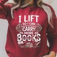 I Lift So I Can Carry More Books Reading Reader Book Workout Premium Tri-Blend Raglan Sleeve Sweatshirt Heather Dust