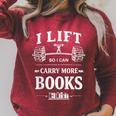 I Lift So I Can Carry More Books Reading Workout Gym Raglan Sleeve Sweatshirt Heather Dust