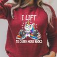 Lifting To Hold More Books Deadlift Unicorn Reader Workout Raglan Sleeve Sweatshirt Heather Dust Lifting To Hold More Books Deadlift Unicorn Reader Workout Raglan Sleeve Sweatshirt Heather Dust