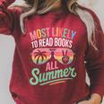 Most Likely To Read Books All Summer Break Beach Readers Raglan Sleeve Sweatshirt Heather Dust
