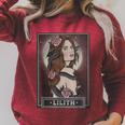 Lilith Goddess Tarot Card Book Of Shadows Raglan Sleeve Sweatshirt Heather Dust