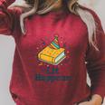 Lit Happens Book Party Hat Confetti Literary Pun Raglan Sleeve Sweatshirt Heather Dust