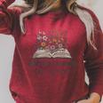 Literacy Changes The World Floral Book Reading Cute Raglan Sleeve Sweatshirt Heather Dust